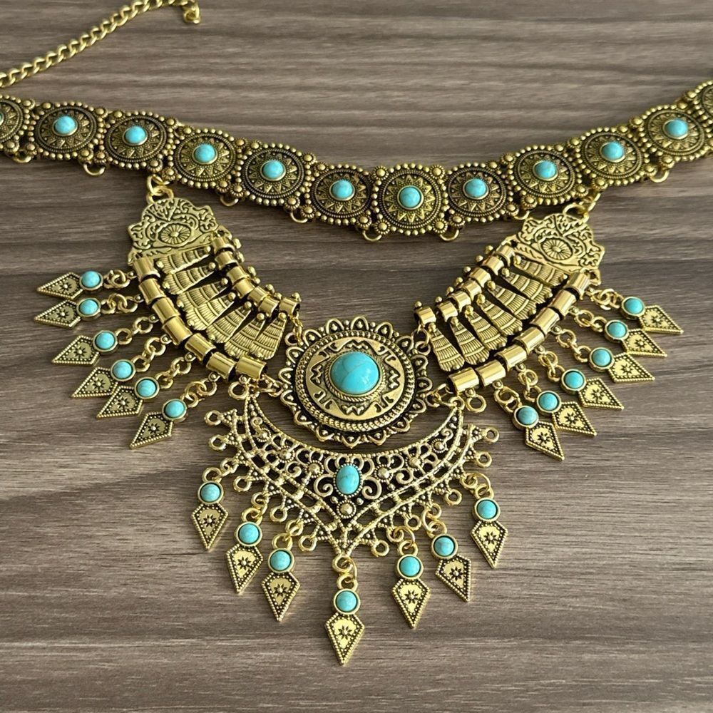 Boho Statement Necklace Q299 - Picture 2 of 6